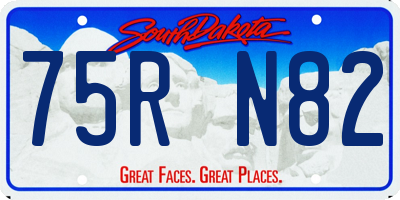 SD license plate 75RN82