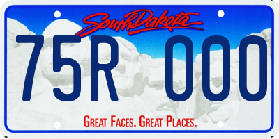 SD license plate 75RO00