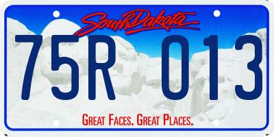 SD license plate 75RO13