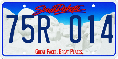 SD license plate 75RO14