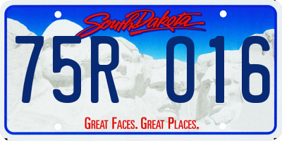 SD license plate 75RO16