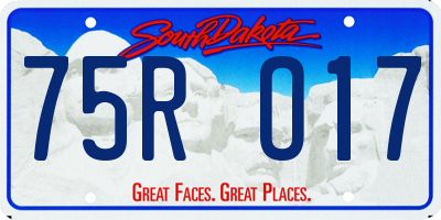 SD license plate 75RO17