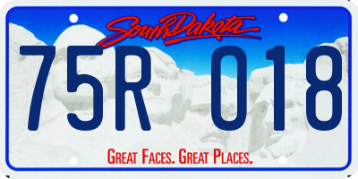 SD license plate 75RO18