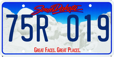 SD license plate 75RO19