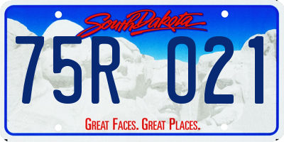 SD license plate 75RO21