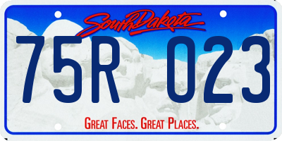 SD license plate 75RO23