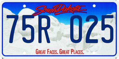 SD license plate 75RO25