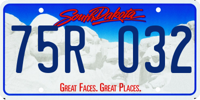 SD license plate 75RO32