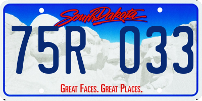 SD license plate 75RO33