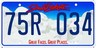 SD license plate 75RO34