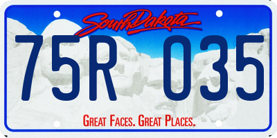 SD license plate 75RO35