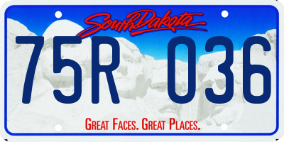 SD license plate 75RO36