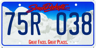 SD license plate 75RO38