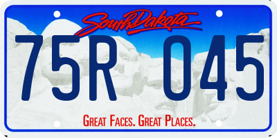 SD license plate 75RO45