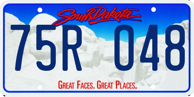 SD license plate 75RO48