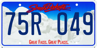 SD license plate 75RO49