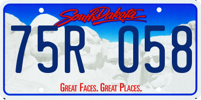 SD license plate 75RO58