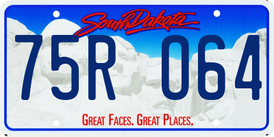SD license plate 75RO64