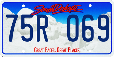 SD license plate 75RO69