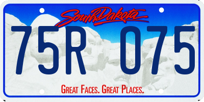SD license plate 75RO75