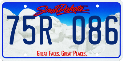 SD license plate 75RO86