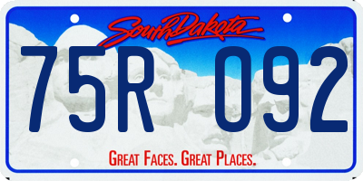SD license plate 75RO92