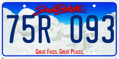 SD license plate 75RO93