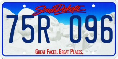 SD license plate 75RO96