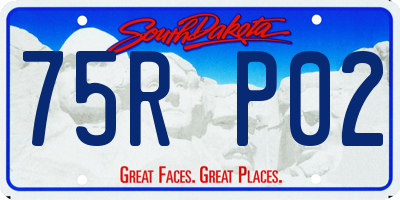 SD license plate 75RP02