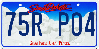SD license plate 75RP04