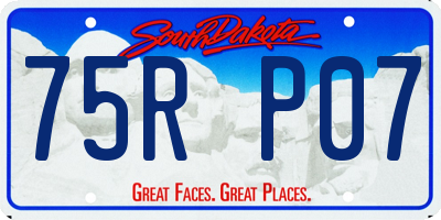 SD license plate 75RP07