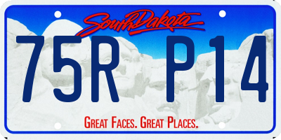 SD license plate 75RP14