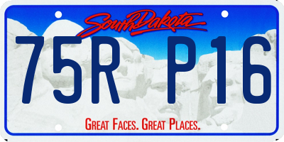 SD license plate 75RP16