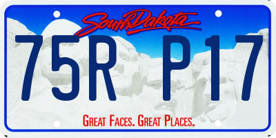 SD license plate 75RP17