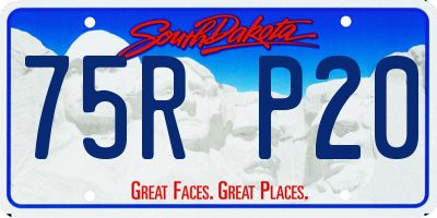 SD license plate 75RP20