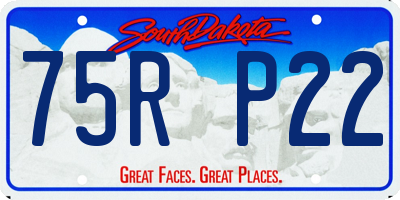 SD license plate 75RP22