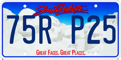 SD license plate 75RP25