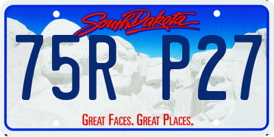 SD license plate 75RP27