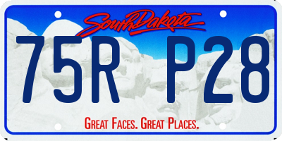 SD license plate 75RP28
