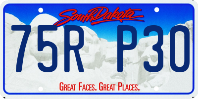 SD license plate 75RP30