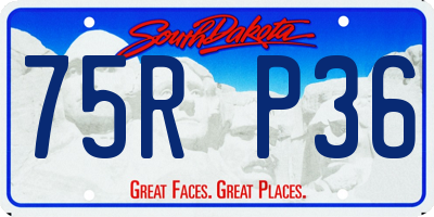 SD license plate 75RP36