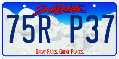 SD license plate 75RP37