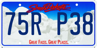 SD license plate 75RP38