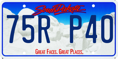 SD license plate 75RP40