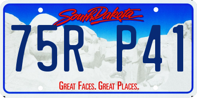 SD license plate 75RP41