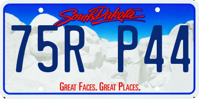 SD license plate 75RP44