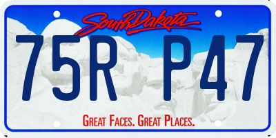 SD license plate 75RP47