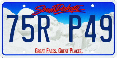 SD license plate 75RP49