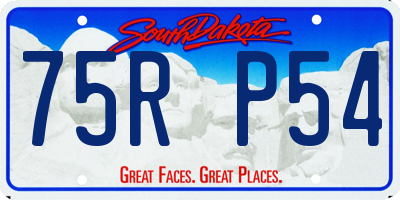 SD license plate 75RP54