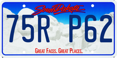 SD license plate 75RP62